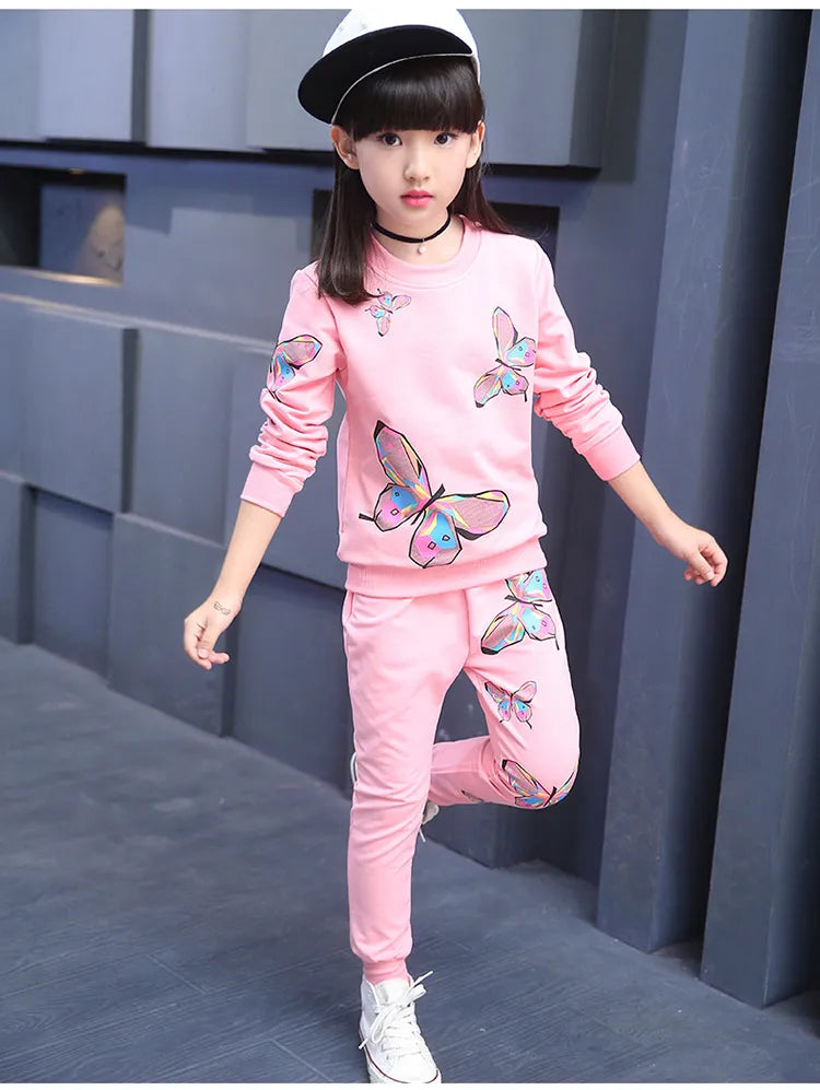 Girls Clothes Spring 2023 Girls Clothing Sets Kids Clothes Fashion Girl T shirt trouser Clothing Sets Kids Sport Suit 2-14 Year