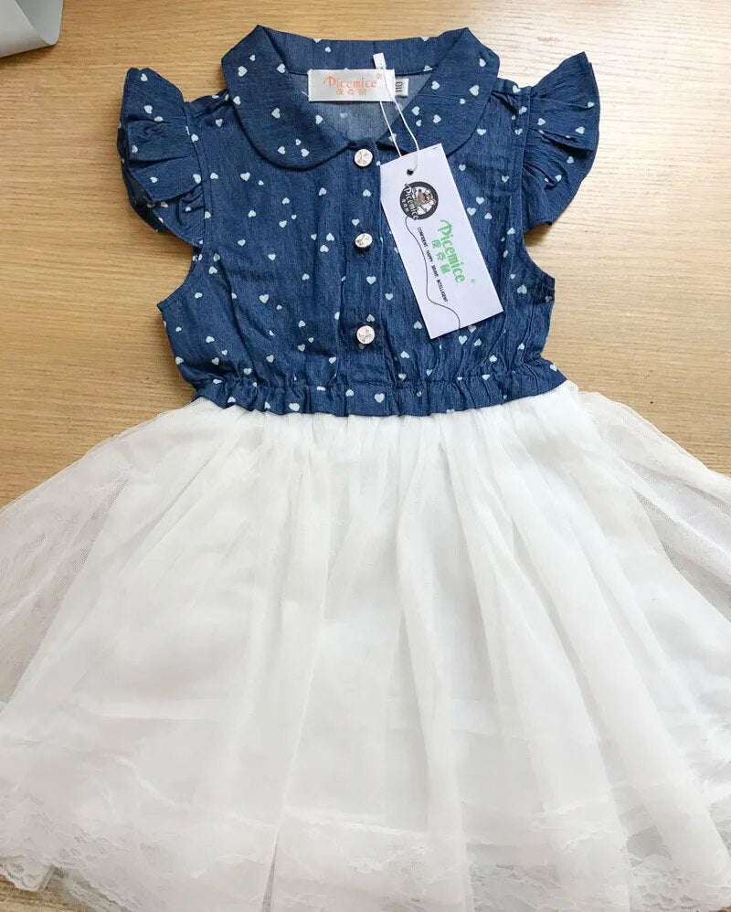 Mother Daughter Dresses 2021 Summer Family Outfits Mom and Daughter Dress Matching Clothes Blue White Dress for Kids and Women