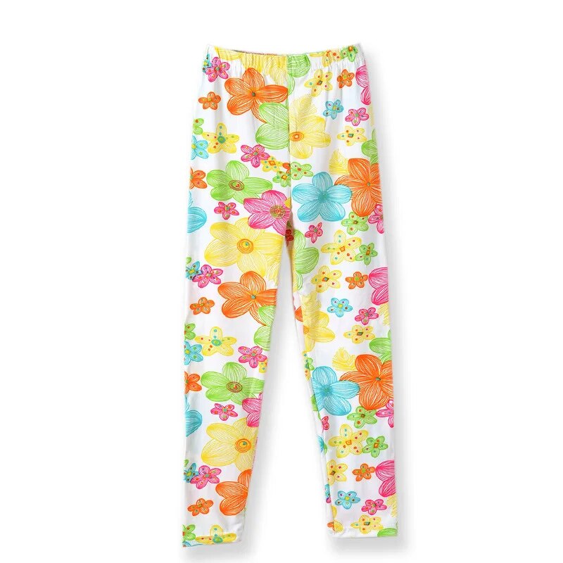 Cute Baby Girls Leggings Printing Flower Legging Infantil Para Menina Toddler Leggings 2-14y Girl Pencil Pants Kids Trousers