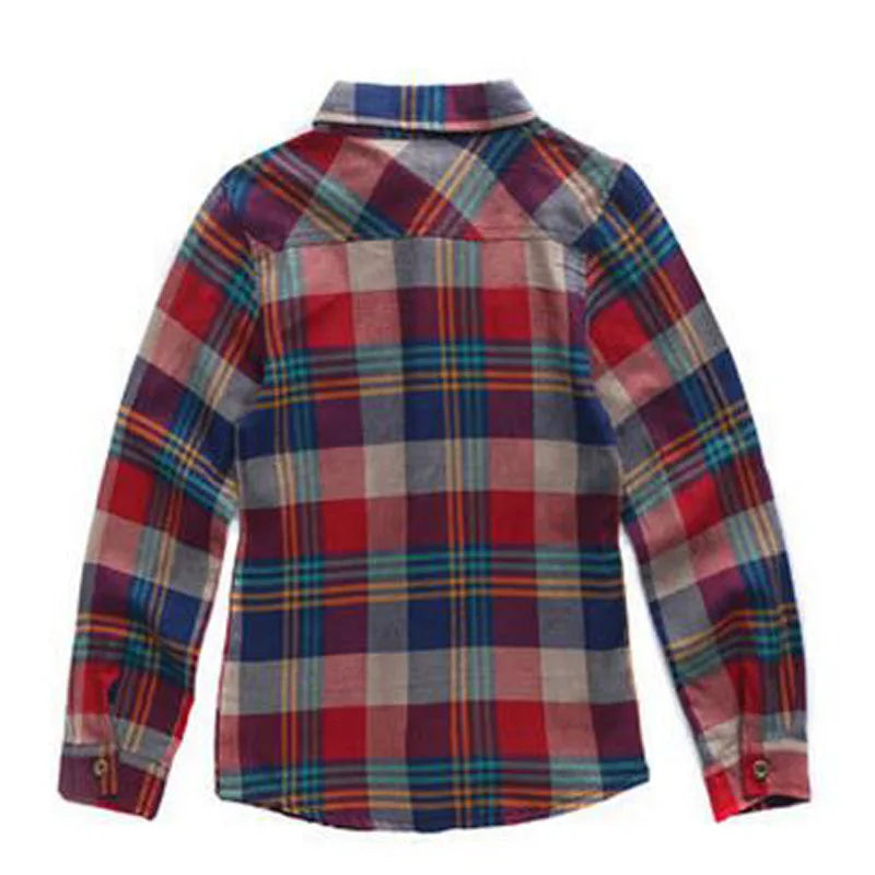 New 2021 Spring Cotton Kids Clothes Fashion Casual Handsome Shirt for Children blouses Boys Plaid Long Sleeve dress Shirts