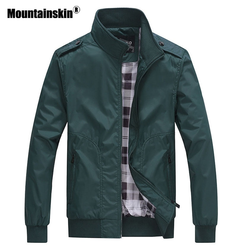 Mountainskin Men's Casual Jackets 4XL Fashion Male Solid Spring Autumn Coats Slim Fit Military Jacket Branded Men Outwears SA432