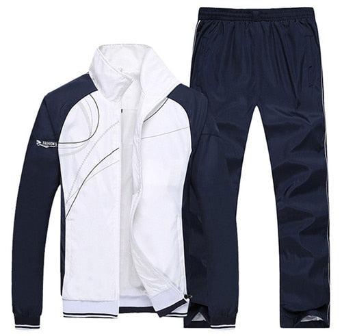 plus size L~5XL Mens Fashion Tracksuit Casual SportSuit Men Spring Autumn Hoodies&Sweatshirts Jacket+Pant Tracksuit Sportswear