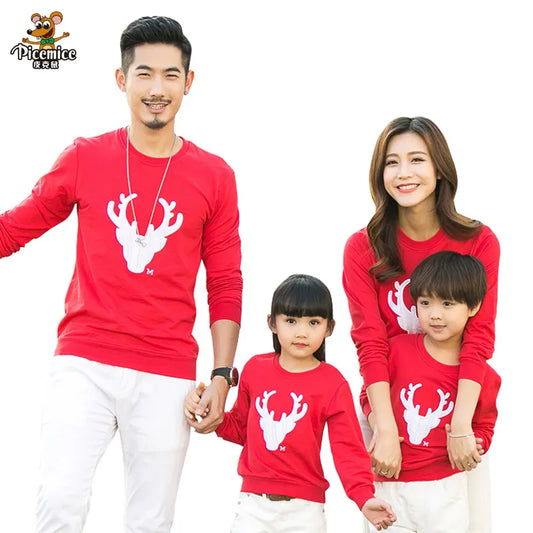 2021 Christmas Family Look Deer Mommy and Me Clothes Matching Family Clothing Sets Mother Daughter Father Baby T-shirt