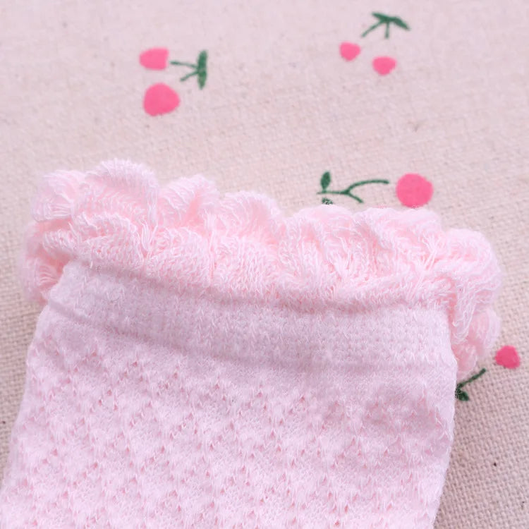 5 pairs / lot 2017 new Spring / Summer Cotton Lace cute children socks 1-12 year girls socks for girls