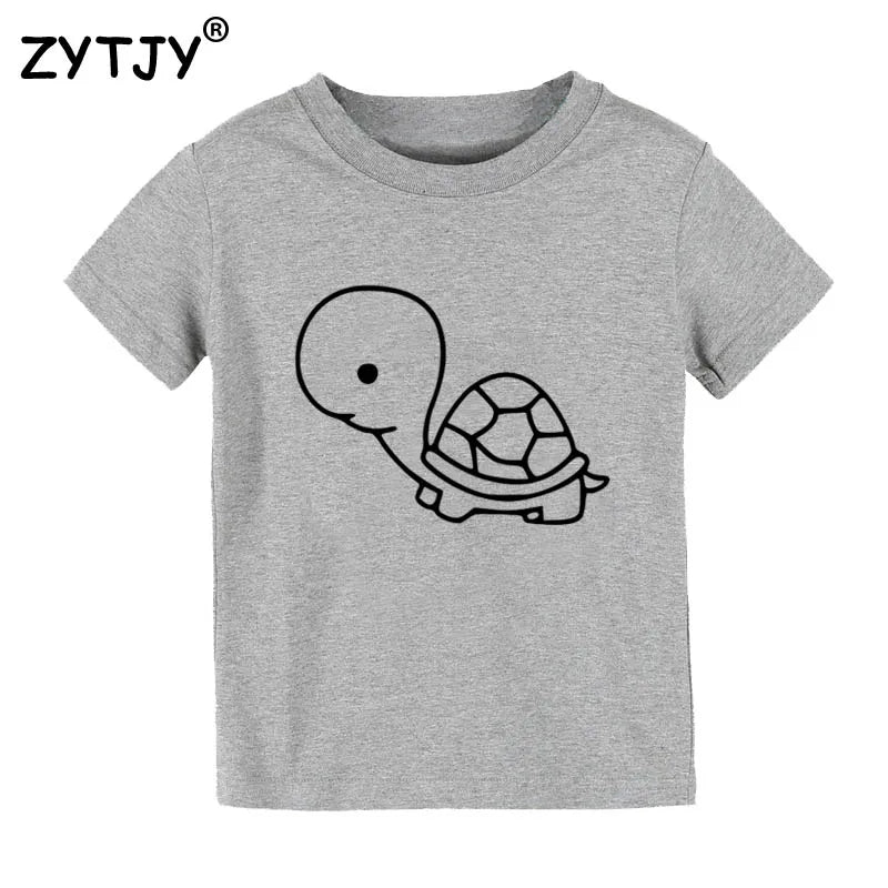 Baby Turtle Print Kids tshirt Boy Girl t shirt For Children Toddler Clothes Funny Top Tees Drop Ship Y-58