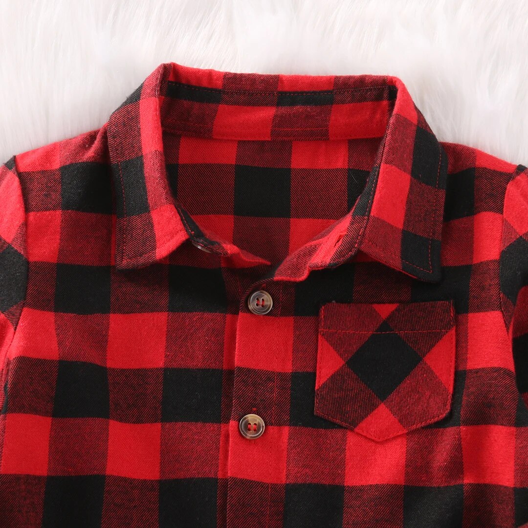 Citgeett Fashion classic Autumn Baby Kids Boys Girls Long Sleeve Shirt Plaids Checks Tops Blouse Clothes Outfit