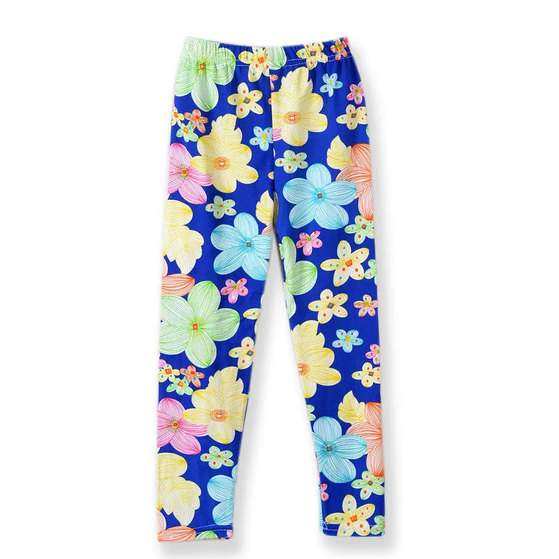 Cute Baby Girls Leggings Printing Flower Legging Infantil Para Menina Toddler Leggings 2-14y Girl Pencil Pants Kids Trousers