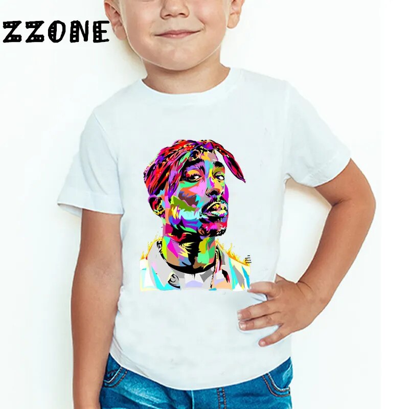 Children Tupac 2pac Hip Hop Swag Printed T-shirt Kids Baby Casual T shirt Girls/Boys Short Sleeve Summer Tops,HKP287