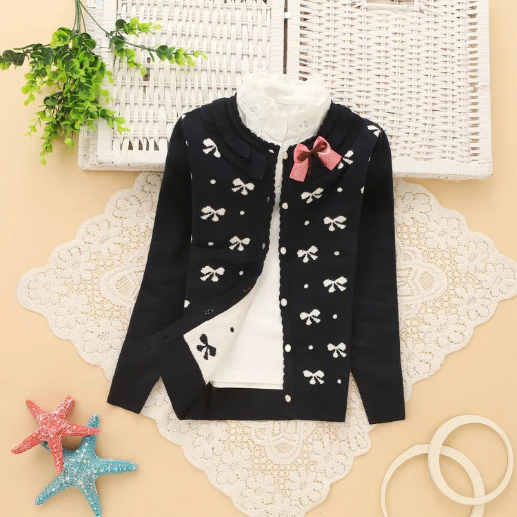 6-14 years girls cotton cardigans good quality girls' sweaters 2018 spring new style children sweaters K501