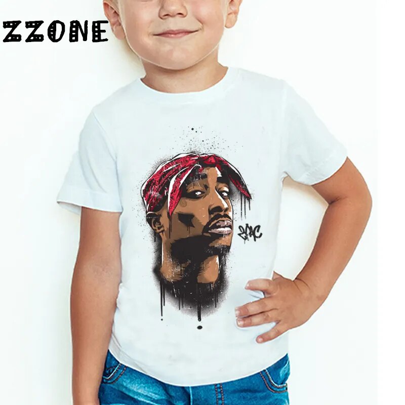 Children Tupac 2pac Hip Hop Swag Printed T-shirt Kids Baby Casual T shirt Girls/Boys Short Sleeve Summer Tops,HKP287