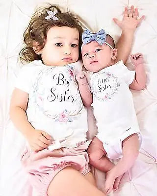 sisters cotton baby clothes kids girl china Little Big Sister match clothes jumpsuit romper outfits t shirt for newborn girls