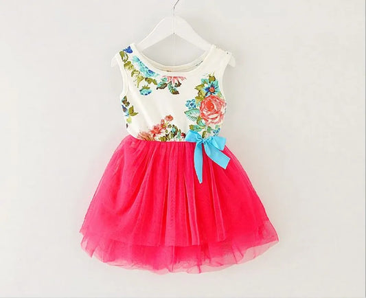 Girl Dress Summer 2017 New Floral Baby Girl Dress Princess Dress  Infant Dresses Kids Clothing With Bow children girl clothes