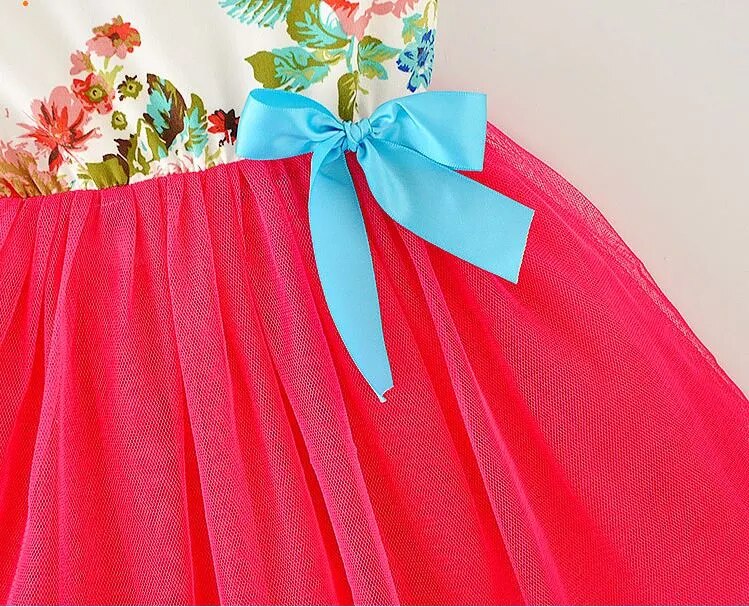 Girl Dress Summer 2017 New Floral Baby Girl Dress Princess Dress  Infant Dresses Kids Clothing With Bow children girl clothes