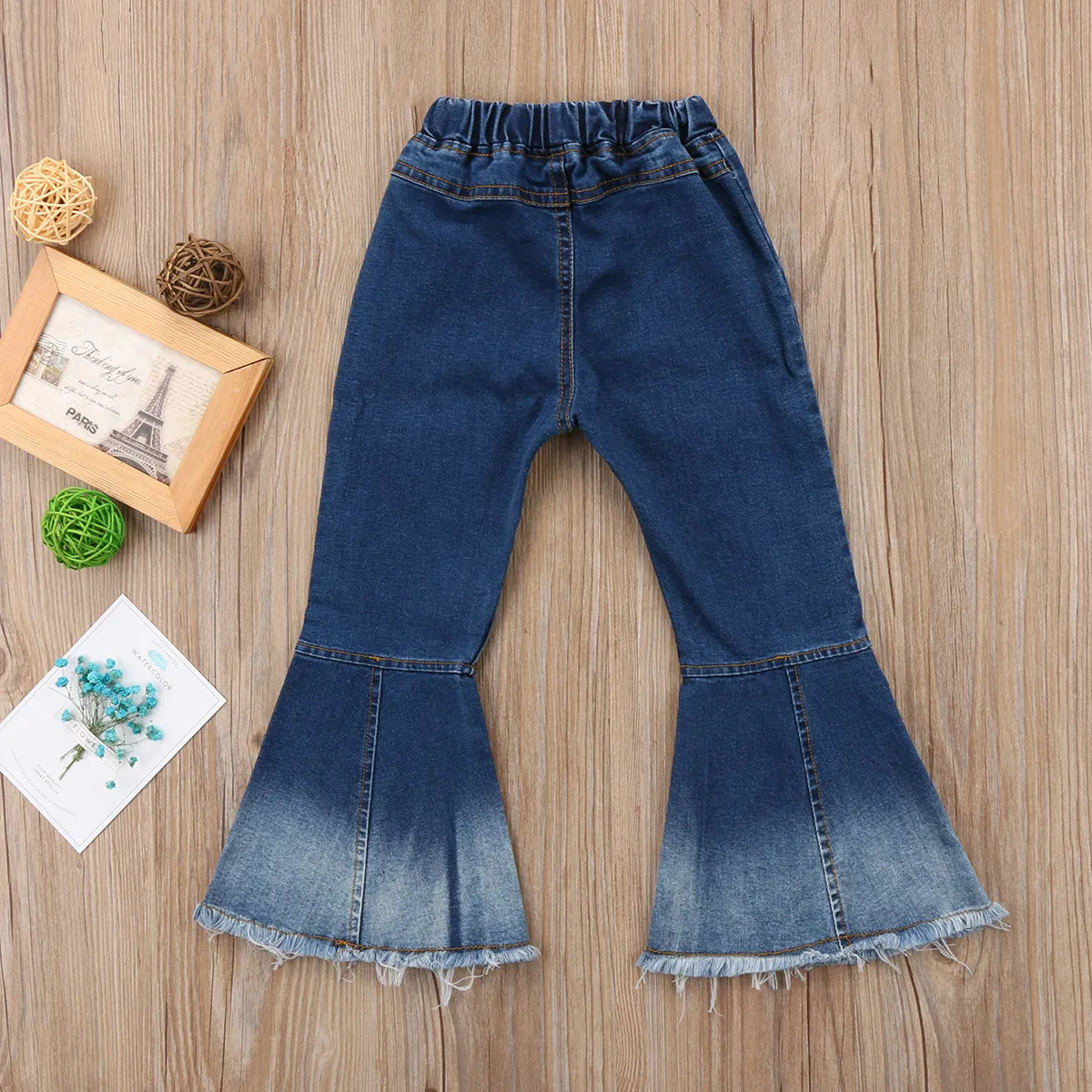 Citgeett Fashion Toddler Kids Baby Girls Bell-Bottoms Flare Pants Denim Wide Leg Jeans Trousers Cute Pant