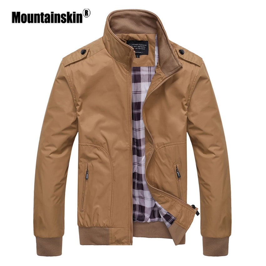 Mountainskin Men's Casual Jackets 4XL Fashion Male Solid Spring Autumn Coats Slim Fit Military Jacket Branded Men Outwears SA432