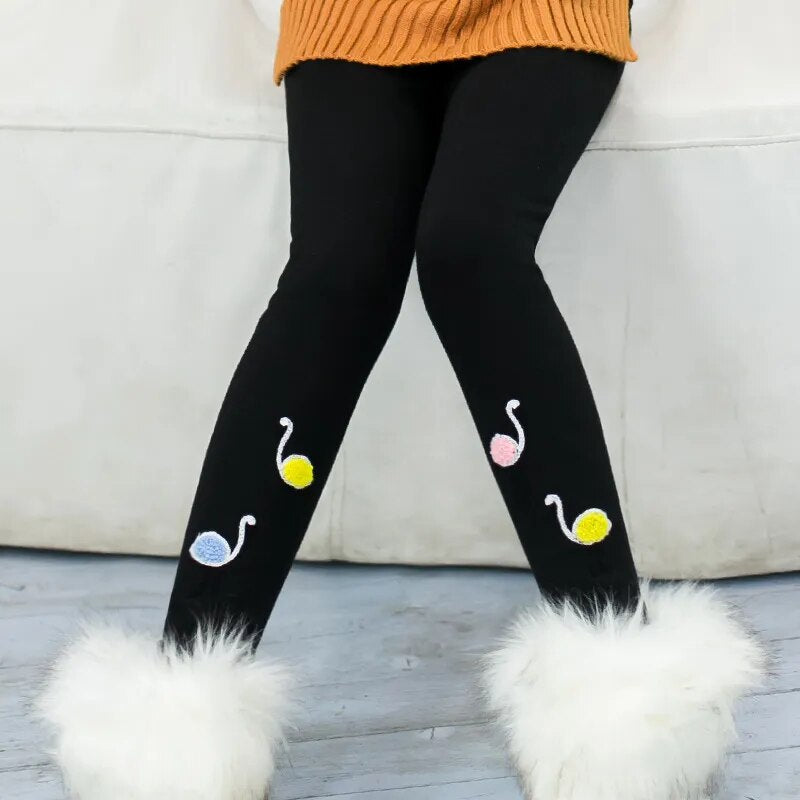 Girls Leggings Pants Winter Thickening Cotton Fleece Children's Warm Long Trousers Kids Casual Clothing Winter Legging Girl