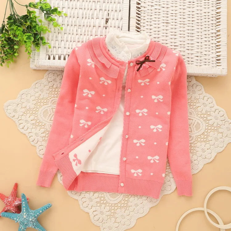 6-14 years girls cotton cardigans good quality girls' sweaters 2018 spring new style children sweaters K501