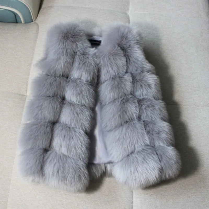 Baby Fur Vest Girls Waistcoats Thick Warm Children Sleeveless Jacket Winter Kids Faux Fur Coat Outwear TZ223