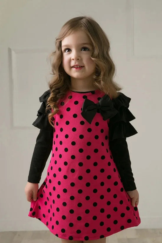 Polka Dot Girls Dresses Long Sleeve kids Blouse Children girl clothing princess Baby Girl Clothes Blouse