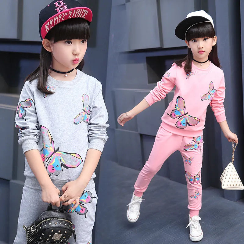 Girls Clothes Spring 2023 Girls Clothing Sets Kids Clothes Fashion Girl T shirt trouser Clothing Sets Kids Sport Suit 2-14 Year