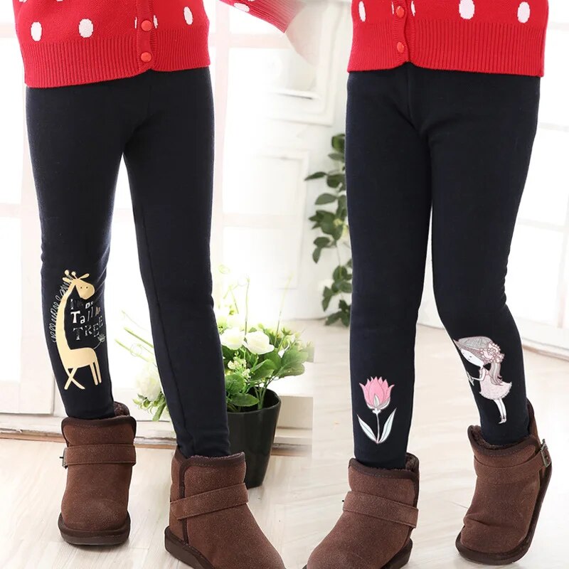 Girls Leggings Pants Winter Thickening Cotton Fleece Children's Warm Long Trousers Kids Casual Clothing Winter Legging Girl