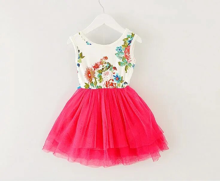 Girl Dress Summer 2017 New Floral Baby Girl Dress Princess Dress  Infant Dresses Kids Clothing With Bow children girl clothes