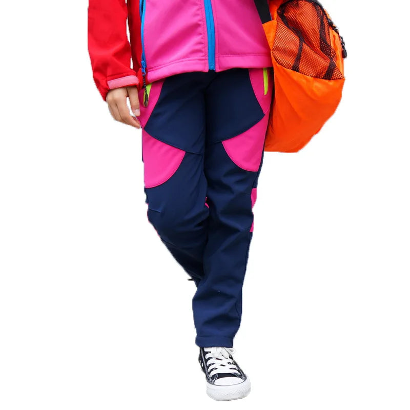 Brand Climbing Trousers Children Outerwear Warm Trousers Waterproof Baby Boys Girls Pants For 3-10 Years Old