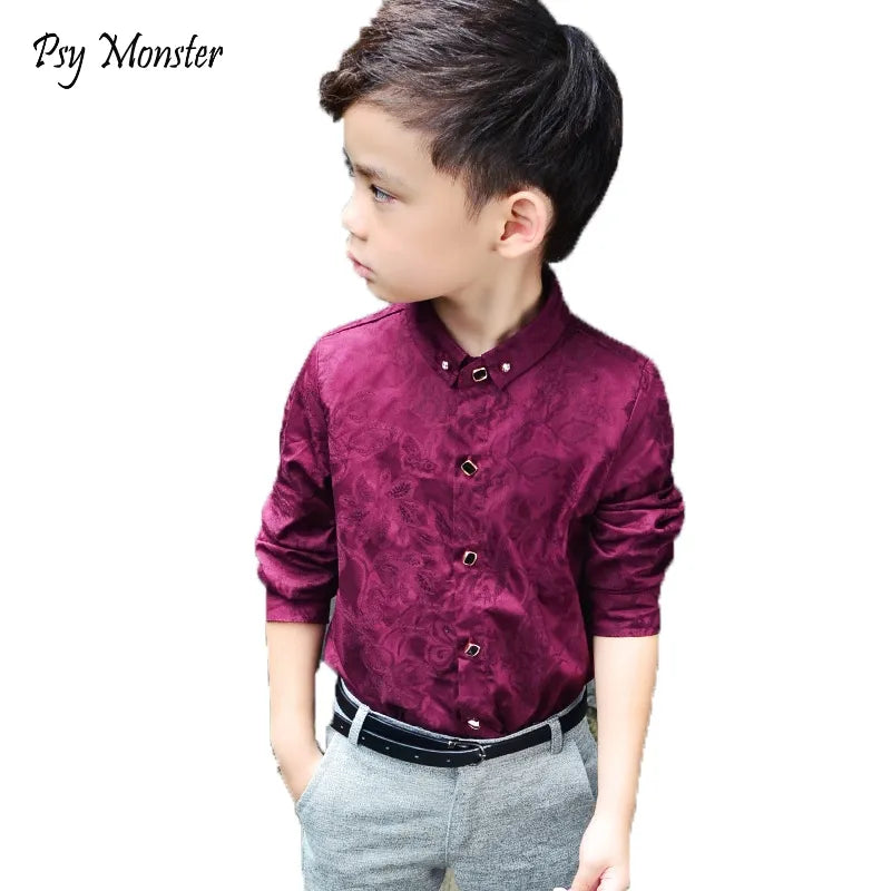 Boys Blouses Dress Shirts boys long sleeve Children Shirt Baby Kids Wedding Clothes Boys Formal Dress Shirts Boys Tops