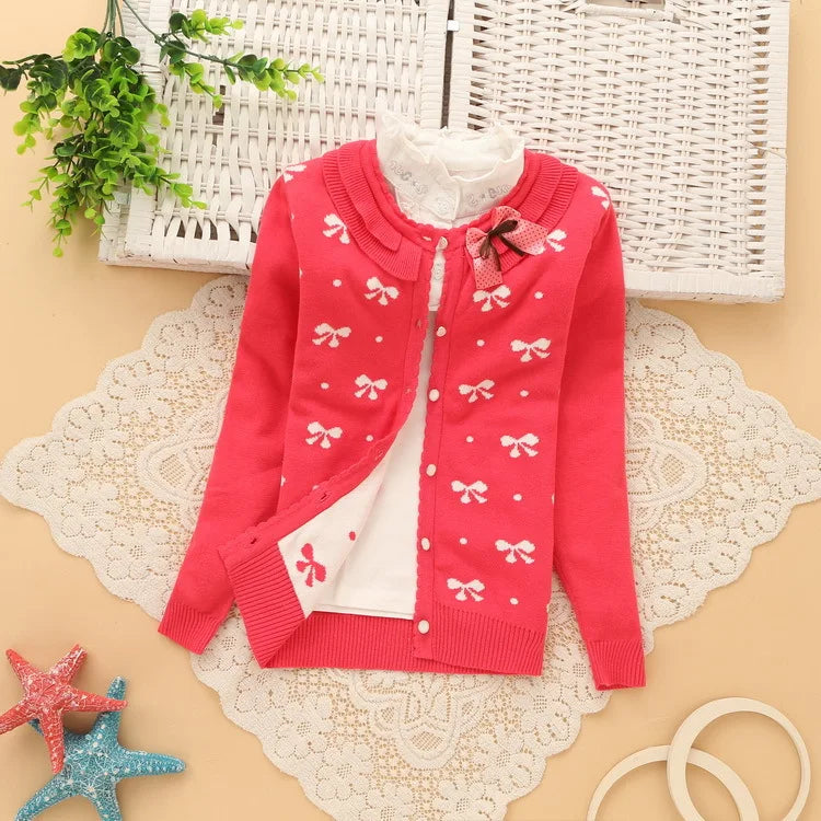 6-14 years girls cotton cardigans good quality girls' sweaters 2018 spring new style children sweaters K501