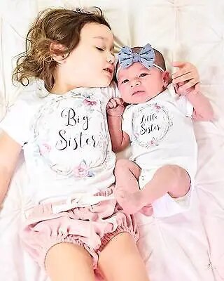 sisters cotton baby clothes kids girl china Little Big Sister match clothes jumpsuit romper outfits t shirt for newborn girls