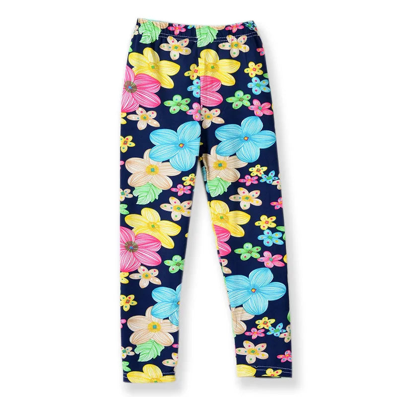 Cute Baby Girls Leggings Printing Flower Legging Infantil Para Menina Toddler Leggings 2-14y Girl Pencil Pants Kids Trousers