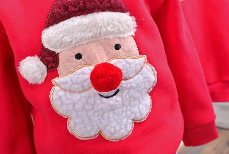 Family Clothes 2021 Winter Sweater Christmas Santa Claus Children Clothing Kid shirt Polar Fleece Warm Family Matching Outfits