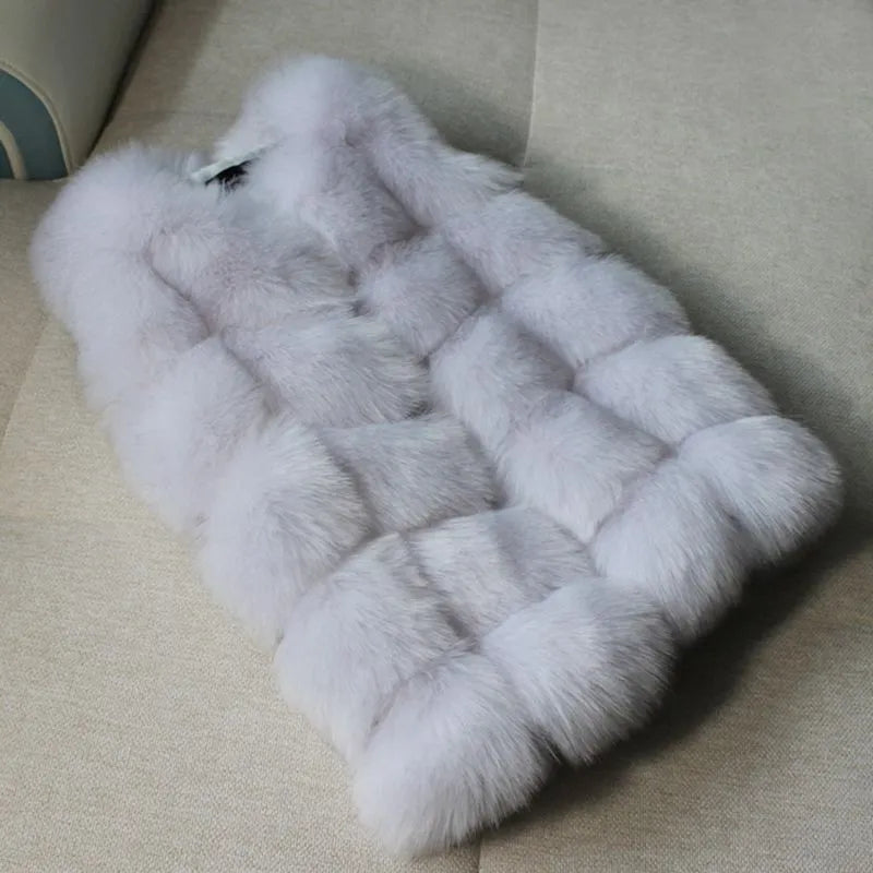 Baby Fur Vest Girls Waistcoats Thick Warm Children Sleeveless Jacket Winter Kids Faux Fur Coat Outwear TZ223