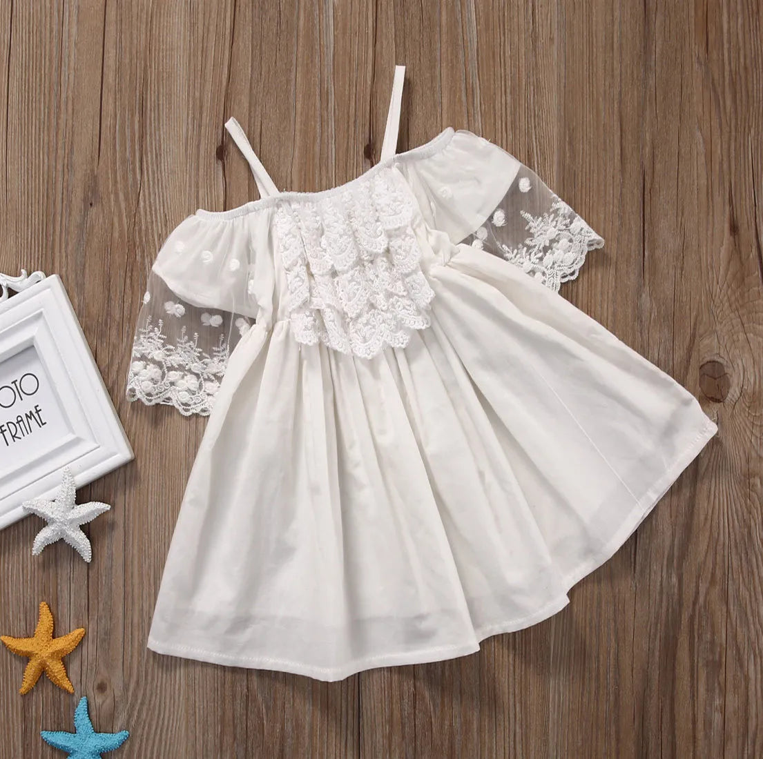 Lace Girl Clothing Princess Dress Kid Baby Party Wedding Pageant Formal Mini Cute White Dresses Clothes Baby Girls