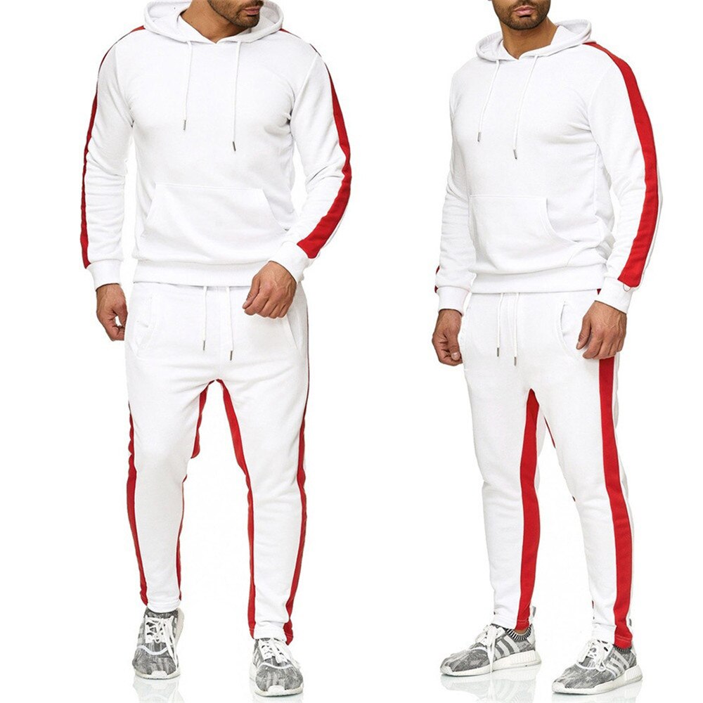 2021 Men&#39;s Tracksuit 2 Pieces Set Sweatshirt + Sweatpants Sportswear Zipper Hoodies Casual Male Streetwear Suits Mens Clothing