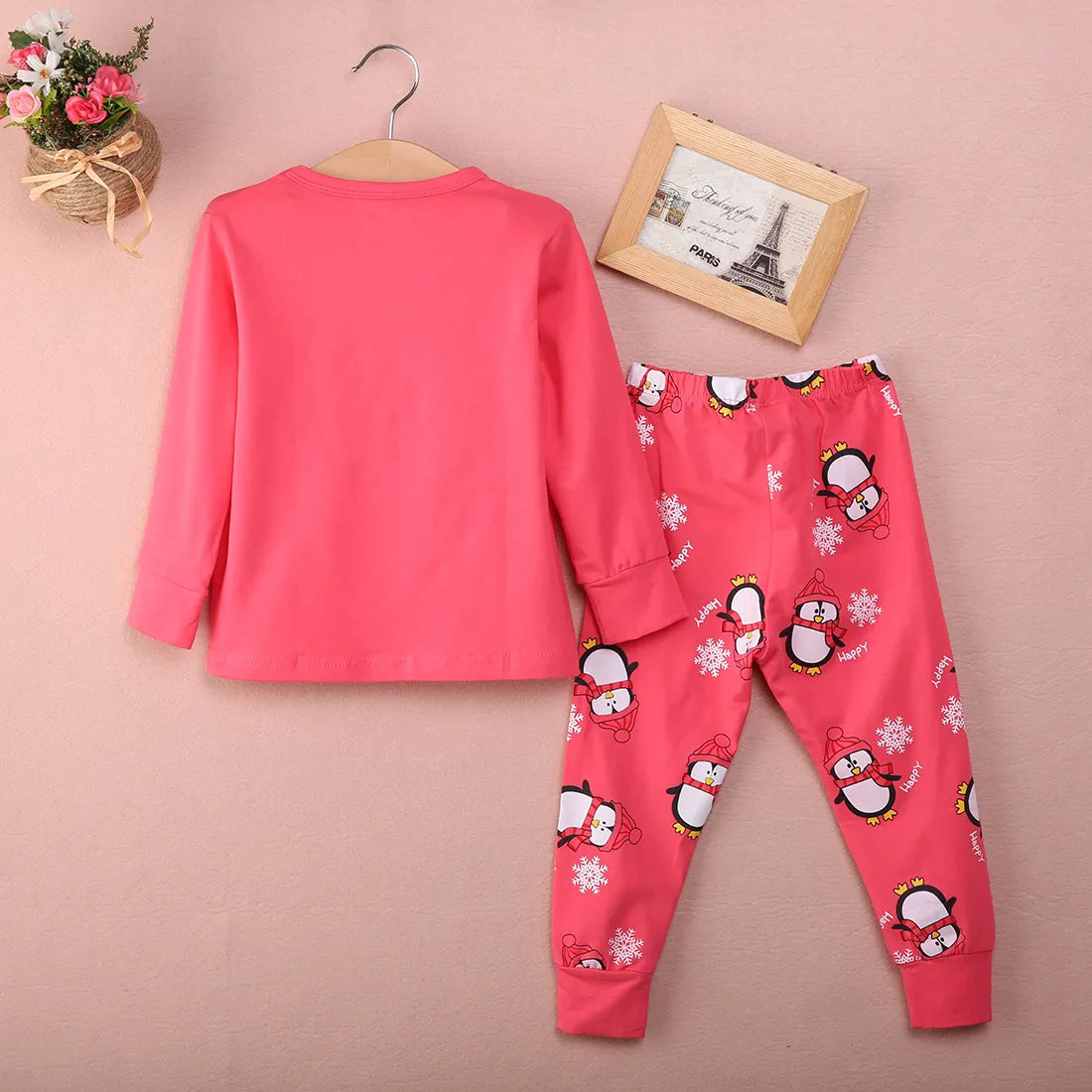 Autumn Winter Warm Kids Baby Girls Pajama Set Two Pieces Sleepwear Nightwear Pajamas Sets Tops and Long Pants Outfits