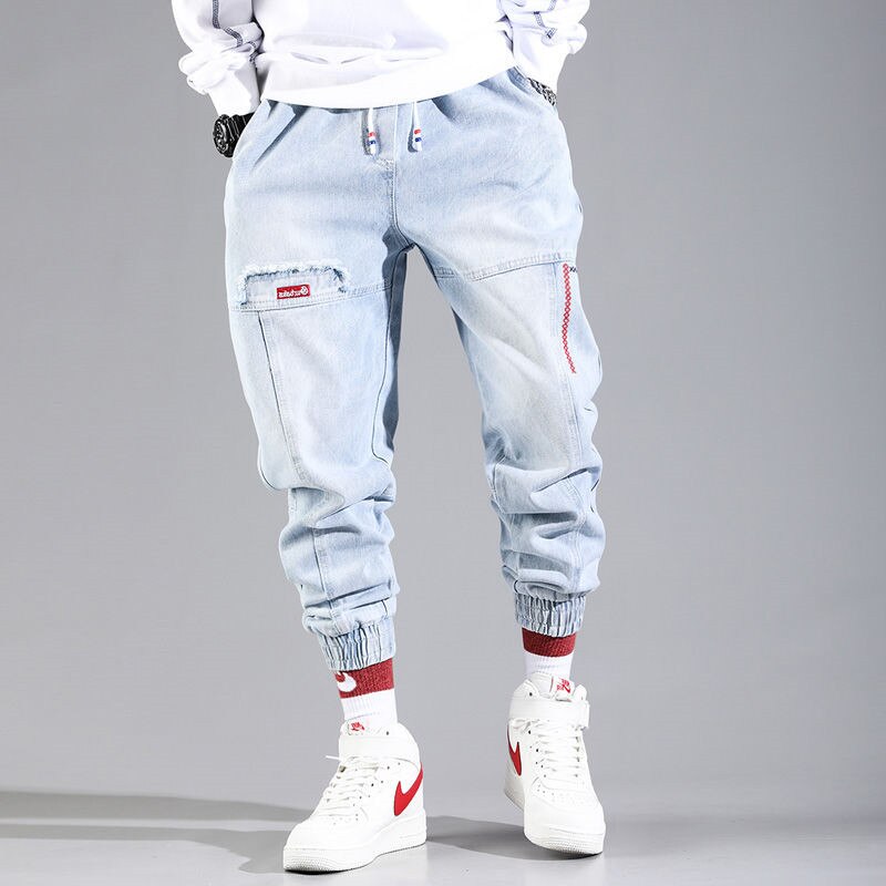 Streetwear Hip Hop Cargo Pants Men&#39;s jeans Cargo Pants Elastic Harun pants Joggers Pants In Autumn and Winter