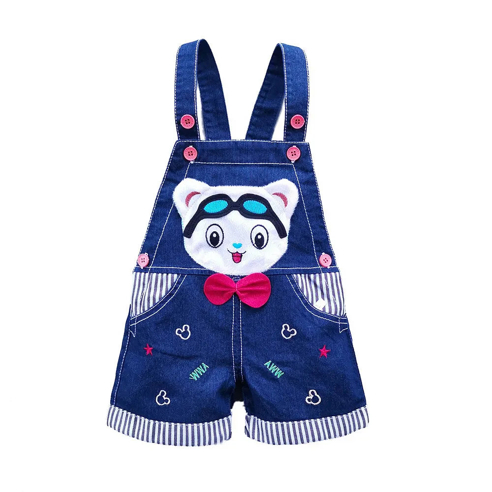 6M-3T Baby Overalls Toddler Boys Girls Jeans Overalls Summer Shorts Infant  Kids Rompers Dog Jumpsuit For Children Clothes