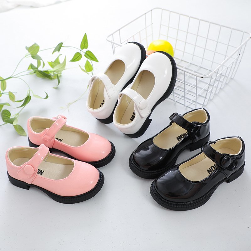 Girls Leather Shoes for Wedding Party Black White School Shoes Children Dress Shoes Princess Sweet Kids Mary Janes Classic 26-36