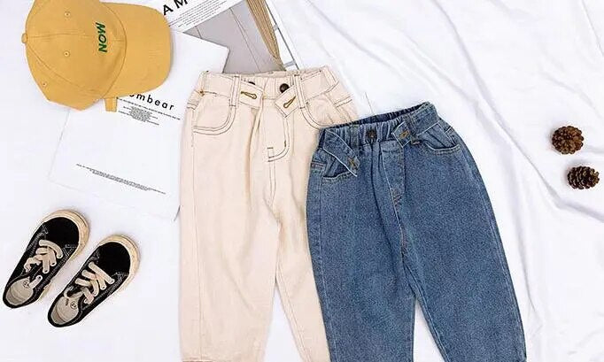 Girls Jeans for Kids spring autumn Trousers Children Jeans Kids Fashion Denim Pants Baby Boys Jean Infant Clothing toddler white