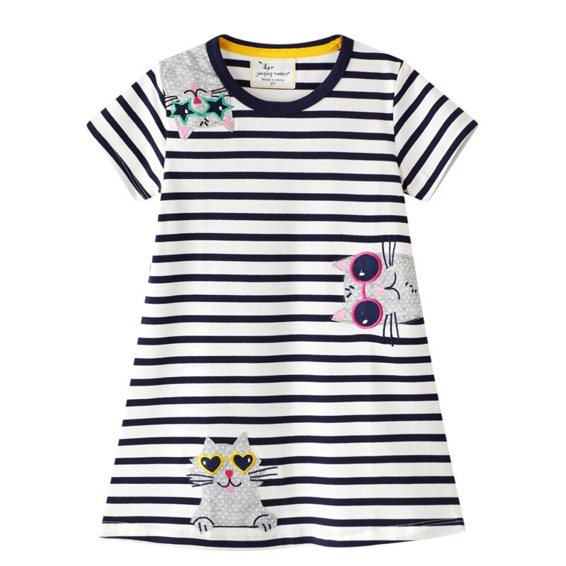 Jumping Meters New 2023 Princess Party Girls Dresses Summer Cotton Kids Clothing Fashion Hot Selling Children's Dress Tops Girls