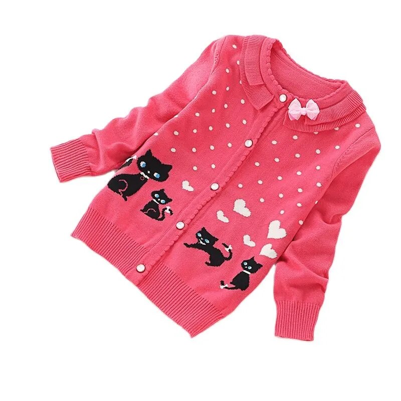 2022 New Children Cardigans Girls' Lovely Cotton Sweaters 3-16 Years Fashion Cotton Cardigan 8518