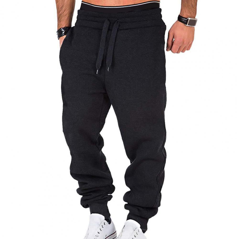 Men Sports Pants Warm Fitness Harem Pants Plush Lined Mid Elastic Waist Mens Casual Sweatpants Soft Jogging Pants pantalones