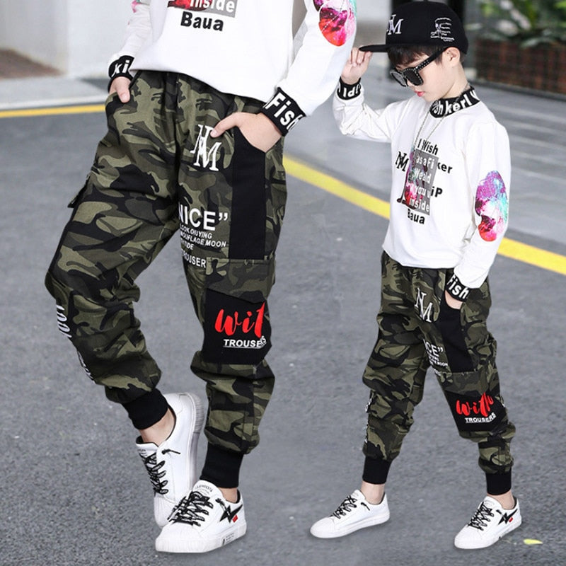 Sports Boys Pants Boys Pants Camouflage Pants For Boys Trousers For Boy 2023 Spring Casual Kids Boy Sweatpant 6 8 10 12 14 Year