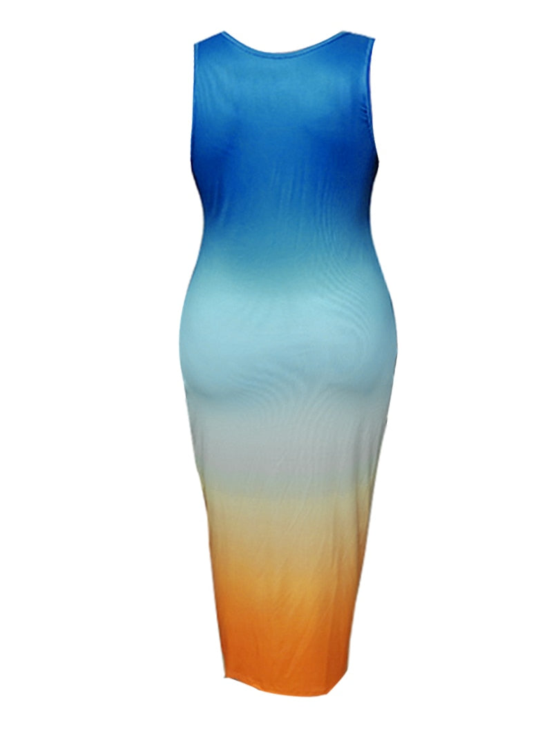 LW Plus Size Dresses Gradient Bodycon Cami Dress Sexy maxi dress Summer Women Bodycon Club Party Dresses beach Sundress