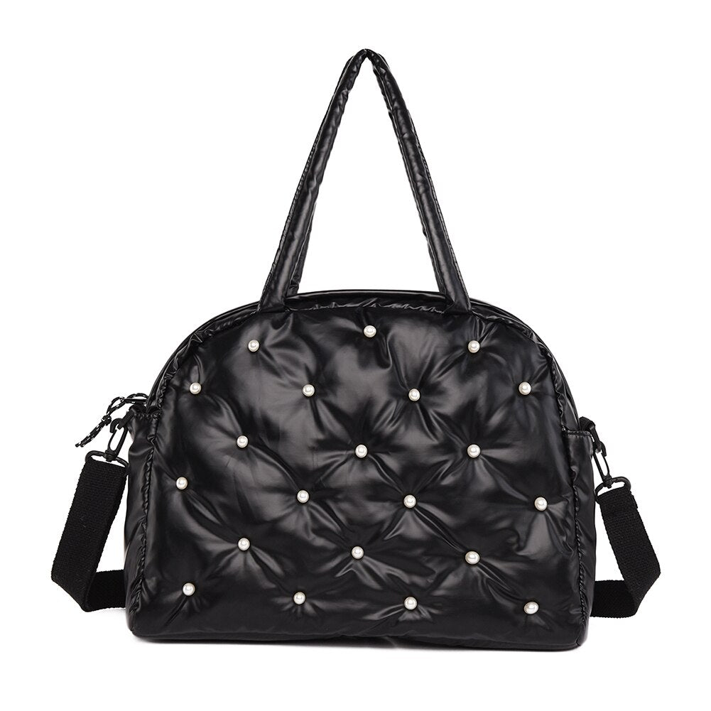 Fashion New Women Down Bag Quilted Space Padded Handbag Shoulder Bag Winter Unisex Pillow Large Capacity Tote Crossbody Bag