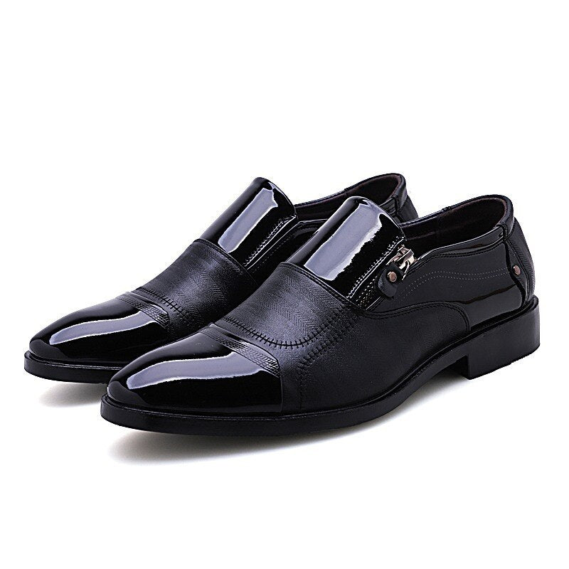 Wnfsy Spring Oxford Business Men Shoes Leather Soft Casual Shoes Breathable Men&#39;s Loafers Flats Zip Shoes Driving Shoes Zapatos