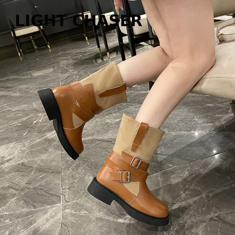 2023 New Winter Punk Style Women Ankle Boots Fashion Thick Sole Zippers Gothic Short Boot Ladies Elegant Platform Flats Shoes