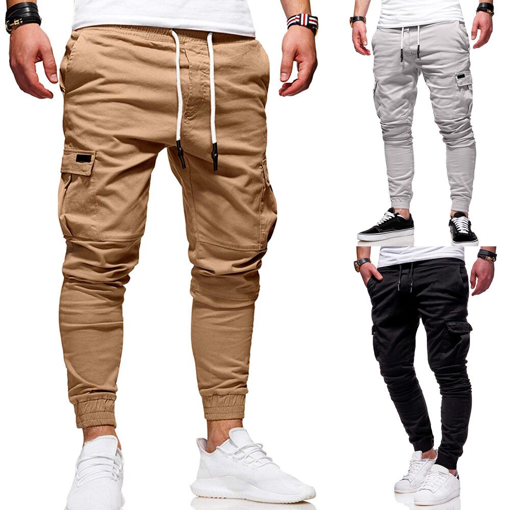 2023 New Men Cargo Pants Summer Casual Military Army Joggers Pant Multi Pocket Solid Color Long Trousers Fashion Male Leggings