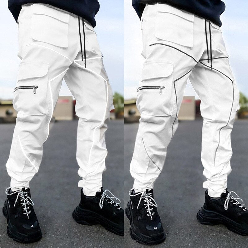 2023 Streetwear Casual Pants Men Fashion Sport Straight Legged Pants Multi Pocket Loose